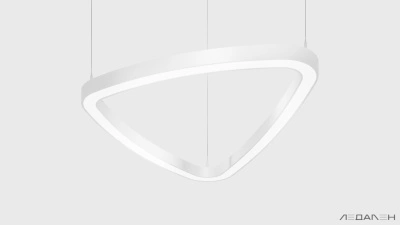 Треугольный подвесной светильник TRIANGOLO SOFT PRO M 4000K 90W, корпус черный