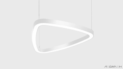 Треугольный подвесной светильник TRIANGOLO SOFT PRO M 4000K 61W, корпус черный