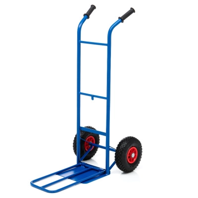 Тележка грузовая Стелла-техник КГ-150-пневмо-255 с откидной полкой, грузоподъемность 150 кг 