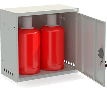 Шкаф для газовых баллонов ШГР 27-2-4(2x27л) 700x740x385 мм Светло-серый
