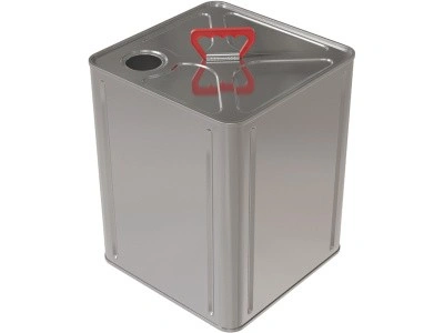 Канистра металл 15 л квадратная с ручкой пластик с отверстием под берикап 42мм, арт. КМ-15н без берикапа 42мм, код: 12906