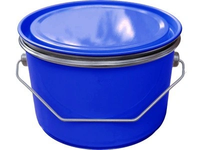 Банка металл 2,5л d180мм без ребра жесткости  с прижимной синей крышкой Master, код: 37069