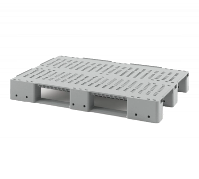 Усиленный перфорированный поддон на трёх полозьях 1200x800x150 с бортиком 