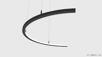 Светильник дуга ARCO DENTRO 6000K 96W, корпус черный