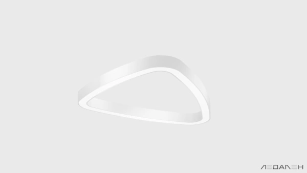 Треугольный подвесной светильник TRIANGOLO SOFT PRO M 4000K 53W, корпус черный