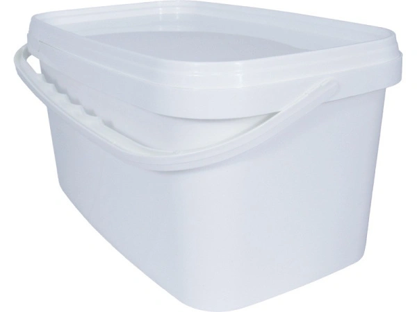 Ведро п/п 3,3л. прямоугольное, с белой крышкой, с ручкой пластик, код: 34794
