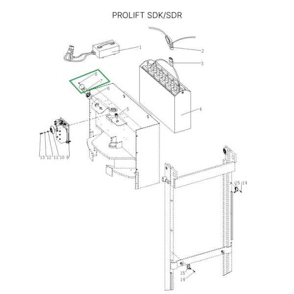 Счетчик моточасов c индикатором заряда для штабелеров SDR/SDK 1,5-2 т, для тележек SK20