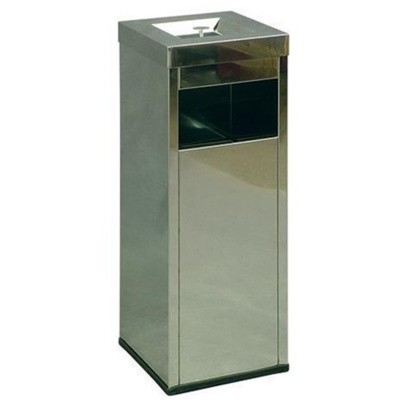 Урна-пепельница Ладья, пол/шлифов. 300х300х830 мм, с глухой крышкой, 38 л