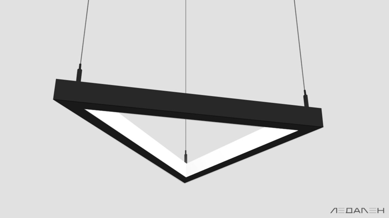 Треугольный светильник TRIANGOLO DENTRO 4000K 26W, корпус белый